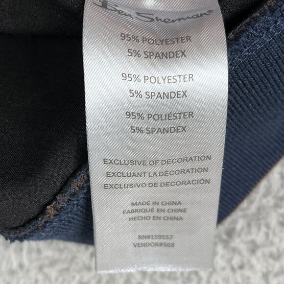 Ben Sherman Mens Faux Suede Brown & Navy Jacket Bomber Sz Medium - Picture 4 of 6